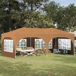 Tente de fête pop-up 575 x 288 x 245 cm Beige Tissu Oxford 637983637983