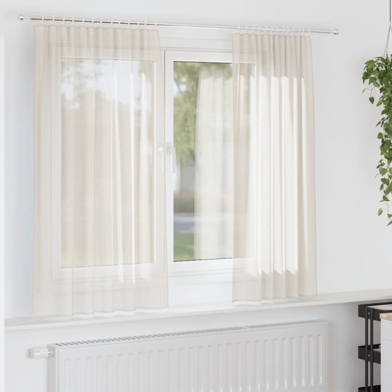 Rideaux en voile à œillets 2 pcs couleur crème 637989637989