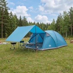 Tente Cabane avec toit Bleu 8 personnes Polyester et Acier 638006638006