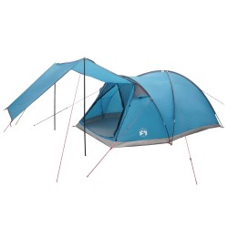 Tente Cabane avec toit Bleu 6 personnes Polyester et Acier 638007638007