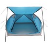 Tente Cabane avec toit Bleu 6 personnes Polyester et Acier 638007638007