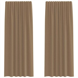 Rideaux en voile à œillets 2 pcs marron clair 638013638013
