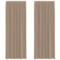 Rideaux en voile à œillets 2 pcs marron clair 638014638014