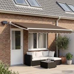 Store rétractable manuel avec LEDs Taupe 638016638016