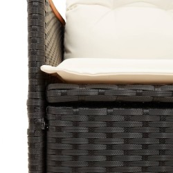 Ensemble à manger de jardin coussins 5pcs Noir Résine tressée 638020638020