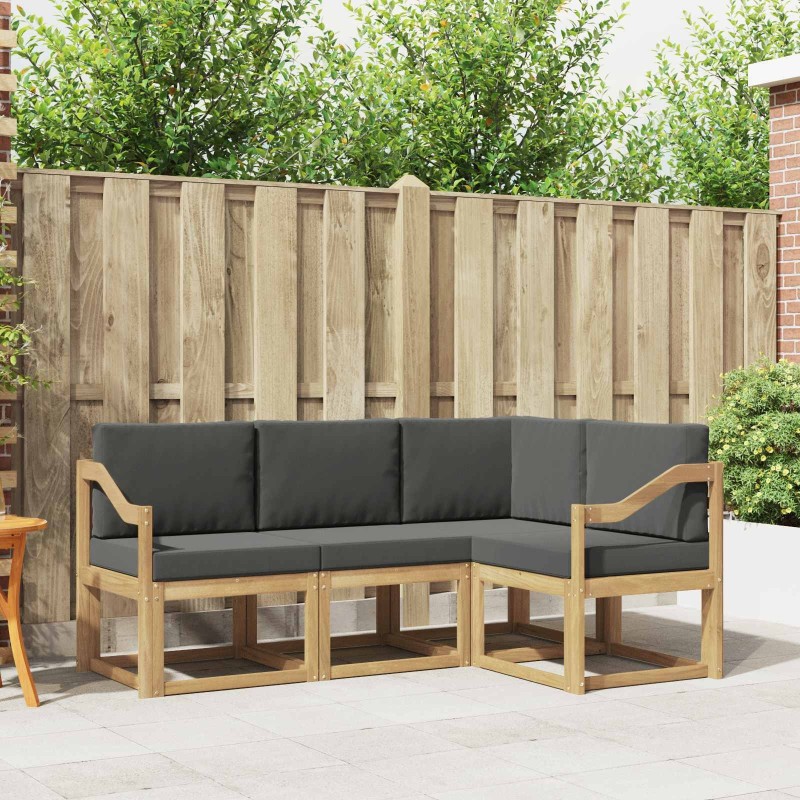 Ensemble de canapés d'extérieur 4 pcs Blanc et anthracite 638021638021