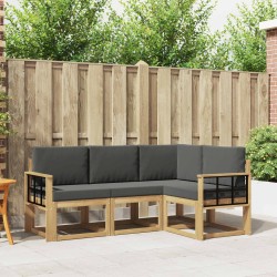 Ensemble de canapés d'extérieur 4 pcs Blanc et anthracite 638022638022