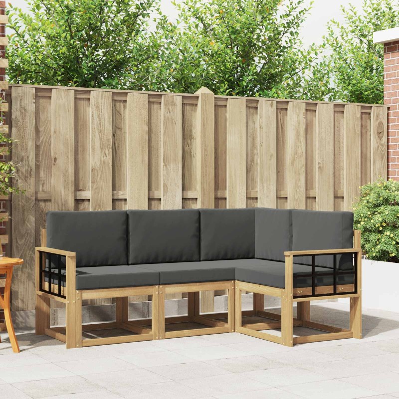 Ensemble de canapés d'extérieur 4 pcs Blanc et anthracite 638022638022