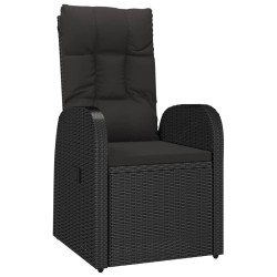 Ensemble à manger de jardin coussins 5pcs Noir Résine tressée 638023638023