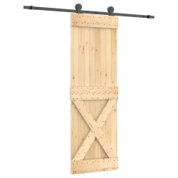 Porte coulissante Naturel et noir 70 x 210 cm 638025638025