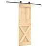 Porte coulissante Naturel et noir 70 x 210 cm 638025638025