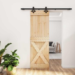 Porte coulissante Naturel et noir 70 x 210 cm 638026638026