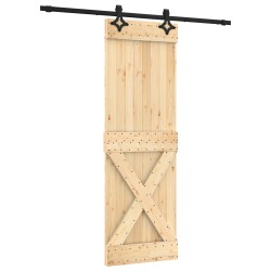 Porte coulissante Naturel et noir 70 x 210 cm 638026638026