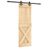 Porte coulissante Naturel et noir 70 x 210 cm 638026638026