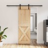Porte coulissante Naturel et noir 70 x 210 cm 638027638027