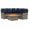 Ensembles de meubles 4 pcs Gris et bleu marine Rotin PE 638032638032