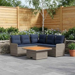 Ensembles de meubles 4 pcs Gris et bleu marine Rotin PE 638032638032