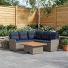 Ensembles de meubles 4 pcs Gris et bleu marine Rotin PE 638032638032
