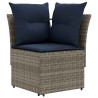 Ensembles de meubles 4 pcs Gris et bleu marine Rotin PE 638032638032