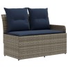 Ensembles de meubles 4 pcs Gris et bleu marine Rotin PE 638032638032