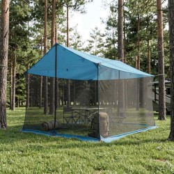 Tarp de camping avec murs en maille Bleu 340 x 260 x 220 cm 638033638033