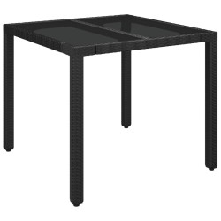 Ensemble à manger de jardin coussins 5pcs Noir Résine tressée 638035638035