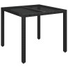 Ensemble à manger de jardin coussins 5pcs Noir Résine tressée 638035638035