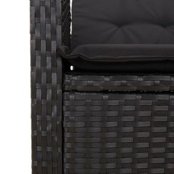Ensemble à manger de jardin coussins 5pcs Noir Résine tressée 638035638035