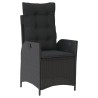 Ensemble à manger de jardin coussins 5pcs Noir Résine tressée 638036638036