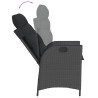 Ensemble à manger de jardin coussins 5pcs Noir Résine tressée 638036638036
