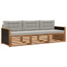 Ensemble de canapés d'extérieur 3 pcs Naturel et gris clair 638037638037