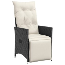 Ensemble à manger de jardin coussins 5pcs noir résine tressée 638039638039