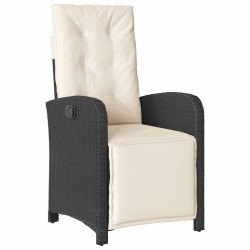 Ensemble à manger de jardin coussins 5pcs Noir Résine tressée 638043638043