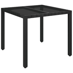 Ensemble à manger de jardin coussins 5pcs Noir Résine tressée 638043638043
