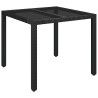 Ensemble à manger de jardin coussins 5pcs Noir Résine tressée 638043638043