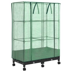 Jardinière de jardin avec couverture de serre et roues 2 pc PP 638046638046