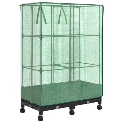 Jardinière de jardin avec couverture de serre et roues 2 pc PP 638046638046