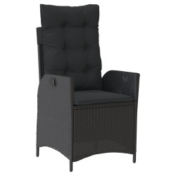Ensemble à manger de jardin coussins 5pcs Noir Résine tressée 638049638049