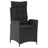 Ensemble à manger de jardin coussins 5pcs Noir Résine tressée 638049638049