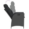 Ensemble à manger de jardin coussins 5pcs Noir Résine tressée 638049638049