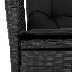 Ensemble à manger de jardin coussins 5pcs Noir Résine tressée 638049638049