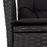Ensemble à manger de jardin coussins 5pcs Noir Résine tressée 638049638049
