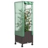 Jardinière de jardin avec couverture de serre et roues Marron 638051638051