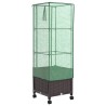 Jardinière de jardin avec couverture de serre et roues Marron 638051638051