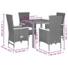 Ensemble à manger de jardin coussins 5pcs Noir Résine tressée 638053638053