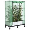 Jardinière de jardin avec couverture de serre et roues 2 pc PP 638056638056