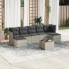 Salon de jardin 8 pcs avec coussins gris clair résine tressée 638059638059