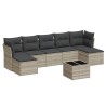 Salon de jardin 8 pcs avec coussins gris clair résine tressée 638059638059