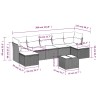 Salon de jardin 8 pcs avec coussins gris clair résine tressée 638059638059