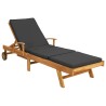 Chaise longue avec coussin Bois de teck massif 638060638060